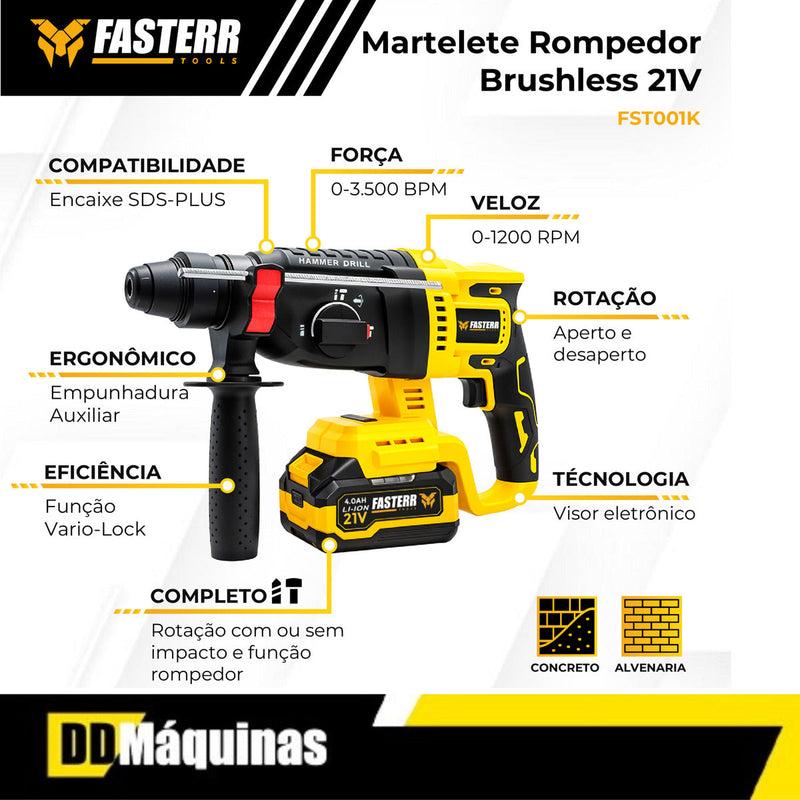 Kit Multi Ferramentas A Bateria 4 Em 1 Brushless - Faster