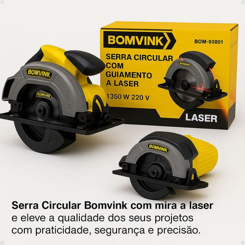 Serra Circular Elétrica C Guia Laser Madeira Ferro Azulejos