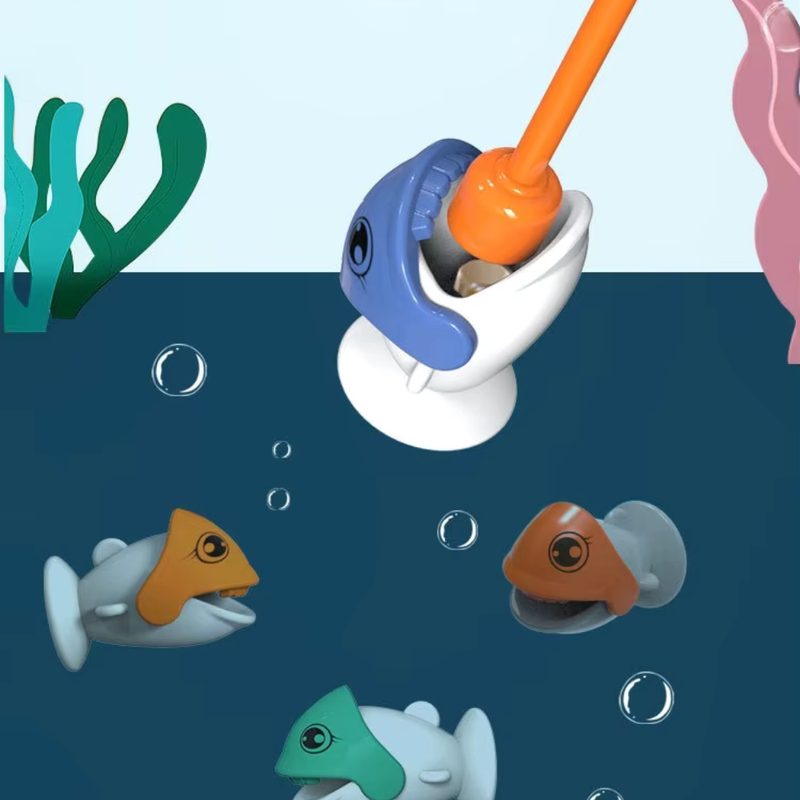 Jogo de Pesca Magnética Infantil com 12 Peixinhos e 2 Varinhas – Brinquedo Educativo em Formato de Dinossauro