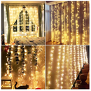 Cortina com 300 Leds 3x3 Metros Luz Amarela