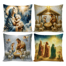 Kit 4 Capas de Almofadas Decorativas 45x45cm Feliz Natal