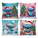Kit 4 Capas de Almofadas Decorativas 45x45cm Feliz Natal