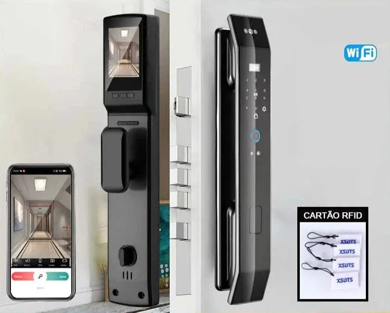 Fechadura Digital Troover 3D - Desbloqueio Biometrico Facial Tag e APP