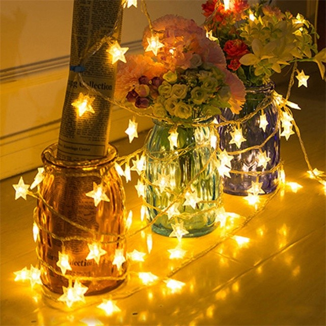 Luminária Fio De Luz 20 Estrelas 4 Metros de Led